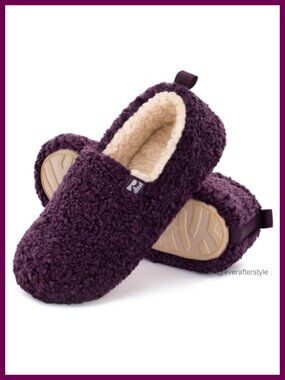 Faux Shearling Closed Back Indoor House Slipper Memory Foam